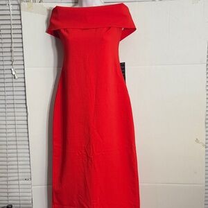 Mango capsule Strapless Red Dress